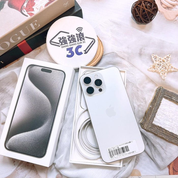 二手 iPhone 15 Pro Max 256G 白鈦色*30078（店保365天）