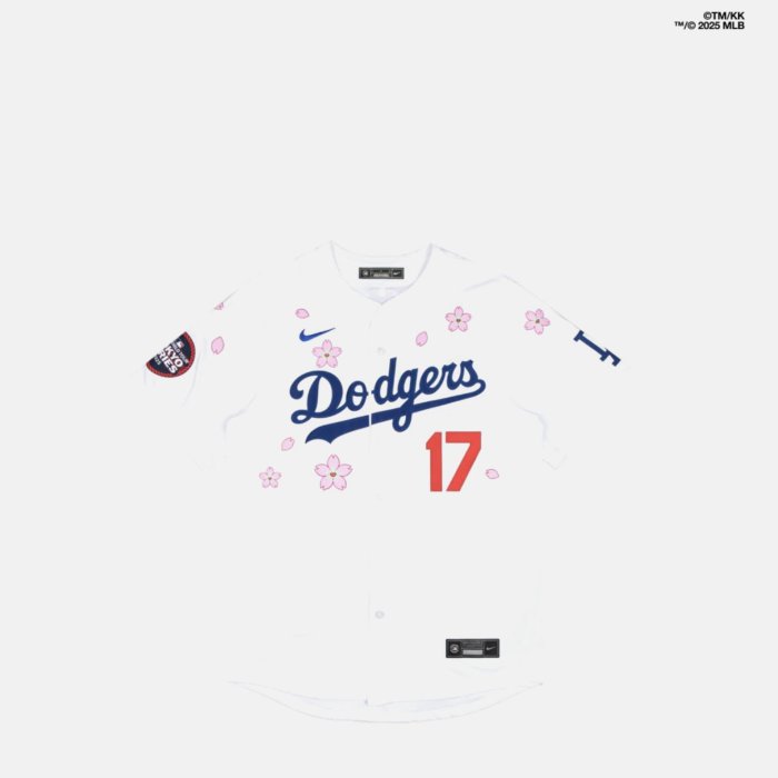 預購)村上隆X MLB 大谷翔平漢字櫻花球衣官網秒殺黃金尺寸XL Dodgers