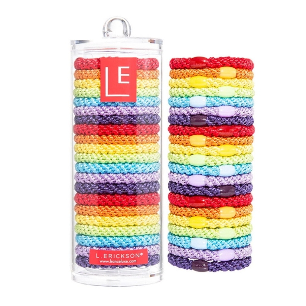 Pride Rickson 美國 L. Erickson 彈力髮圈-Pride 粗款髮圈 桶裝21入(壓克力罐)不咬髮 名牌髮圈【南風百貨】 | 髮飾 | Yahoo購物中心