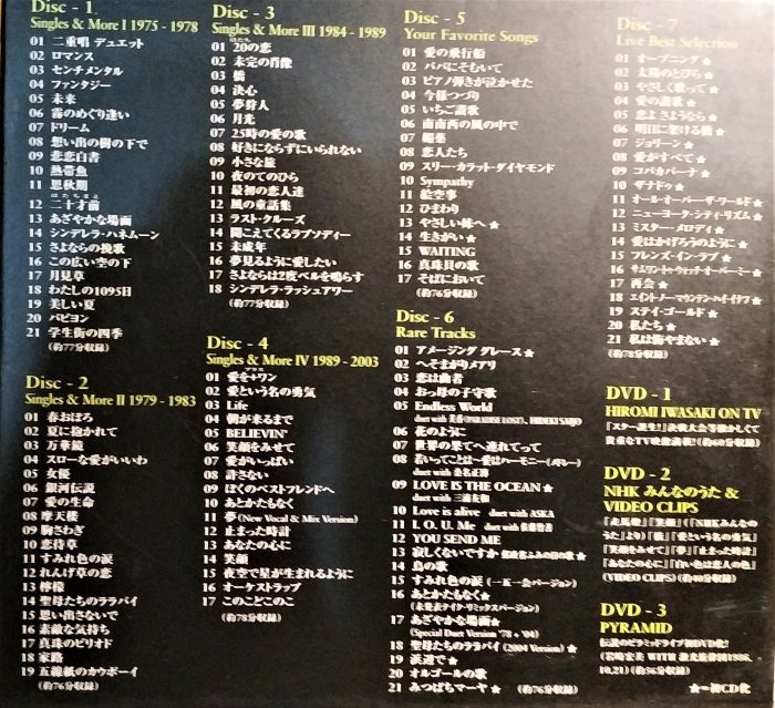 日版已拆近全新已絕版--- 岩崎宏美~ 30TH ANNIVERSARY BOX ( 7CD+3DVD