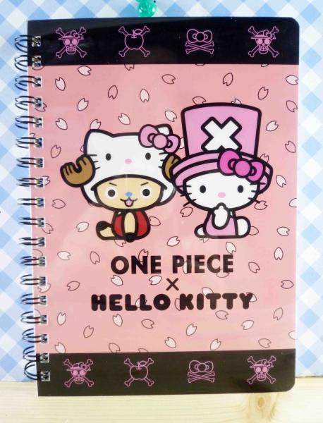 【震撼精品百貨】ONE PIECE&HELLO KITTY 聯名海賊王喬巴&凱蒂貓系列~筆記本-粉櫻花
