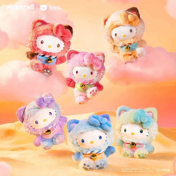 三麗鷗Sanrio Hello Kitty款 喵喵賜福系列 搪膠毛絨捏捏樂盲盒(隨機出貨)【拆封不退】