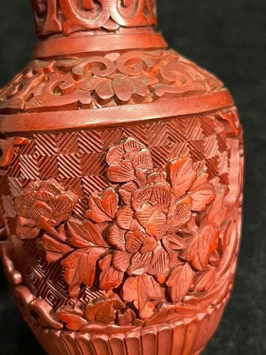 堆朱花瓶中國花器| Yahoo拍賣