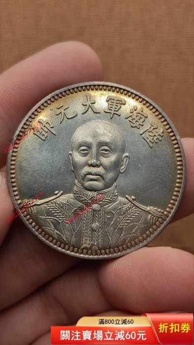 民國十五年張作霖戎裝像陸海軍大元帥紀念銀幣樣幣2599 古銭