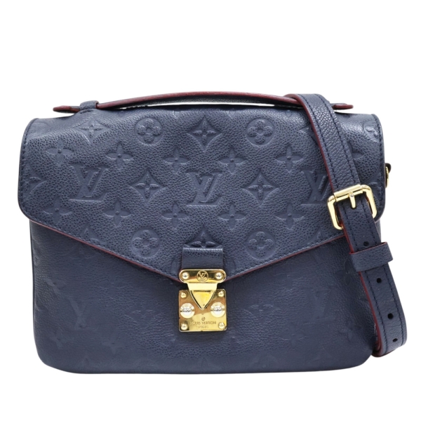 LOUIS VUITTON LV 路易威登 藍色 原花壓紋牛皮 Pochette Metis 兩用包 M44071 【二手名牌BRAND OFF】