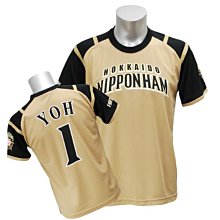陽岱鋼　サイン入り　Tシャツ北海道日本ハムファイターズ ユニフォーム YOH 1 日本現貨]北海道日本ハムファイターズ#1 陽岱鋼球衣(ビジター) 球衣S號
