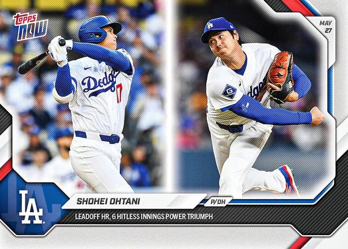 《預購》大谷翔平漂亮二刀流再度發揮首局開轟+主投6局無安打無失分拿下勝投經典時刻紀念卡 2026 Topps Now