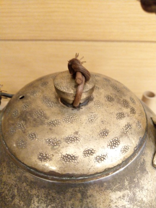 日制銀壺燻銀壺銅鍍銀日本銀瓶藏出交流古美術茶道具湯沸水注落款在銘