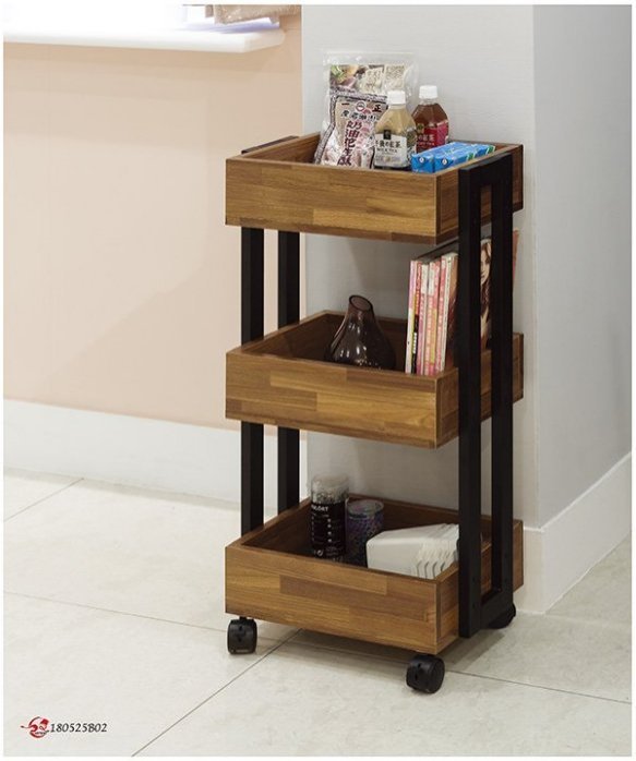 【DH】商品貨號A860-3商品名稱《施勝發》工業風積成材活動櫃 (圖一)備有灰橡色可選.臺灣製.主要地區免運費