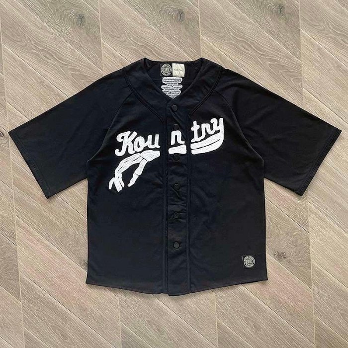 KAPITAL 平田和宏 刺繍入り 骨モチーフ ベースボールシャツ ブラック美品 KAPITAL 平田和宏 刺繍入り 骨モチーフ ベースボールシャツ