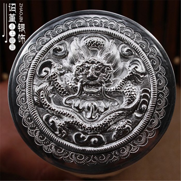 金小鋪正品內外純銀至尊九龍杯銀999足銀杯保溫銀水杯純銀保健杯高檔禮