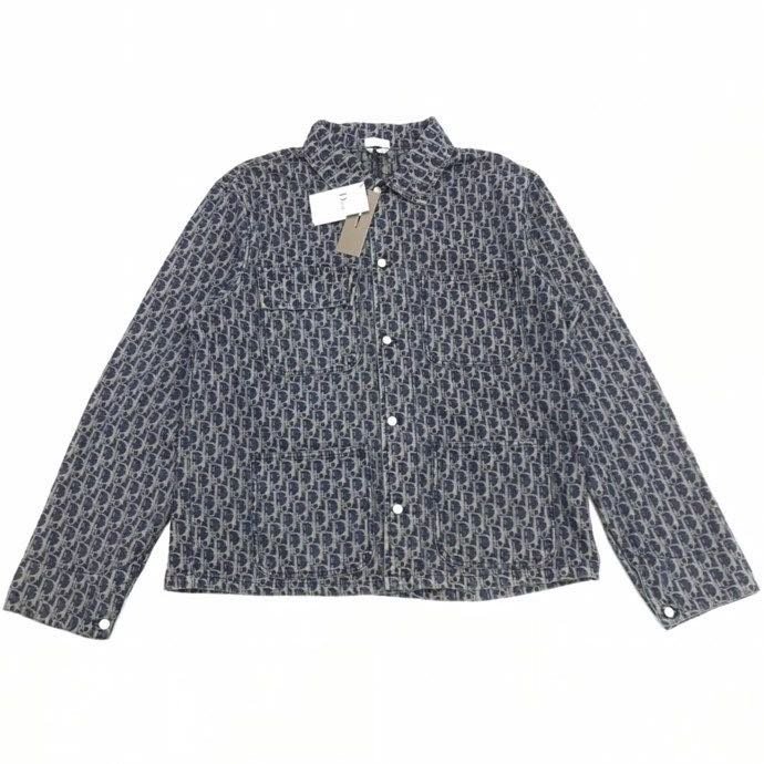 Dior 迪奧SS秋冬新款牛仔外套   提花滿版LOGO設計  水洗做舊牛仔面料   男女同款