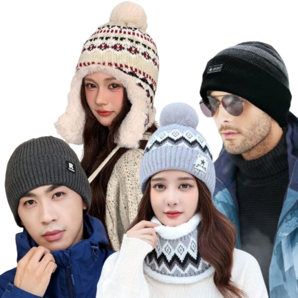 [極雪行者] 男女任選2件組/極速升溫紗內加厚絨毛冬季保暖帽