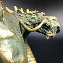 日本古漾】232003 已逝日本【文化勲章作家富永直樹】銅製昇龍自在龍