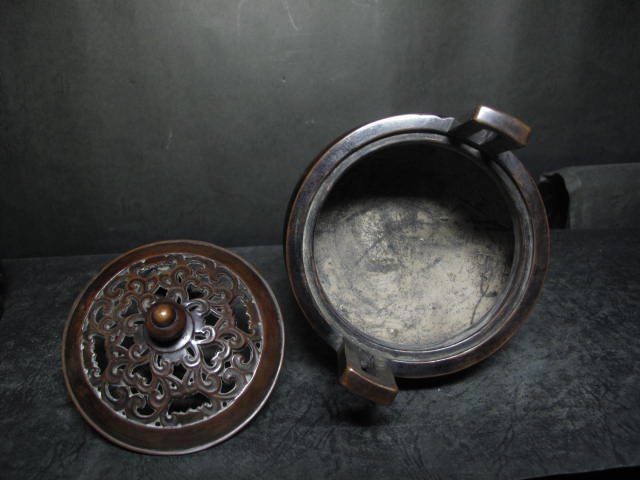 老銅爐◎ 蓋式沖耳三足鼎爐燻香爐【琴書侶款】 | Yahoo拍賣