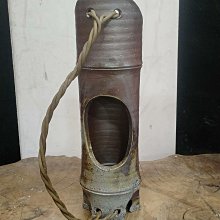 備前釣舟吊花器竹筒手工藝品木村陶峰創作新貨原裝備前竹筒、藤編提梁