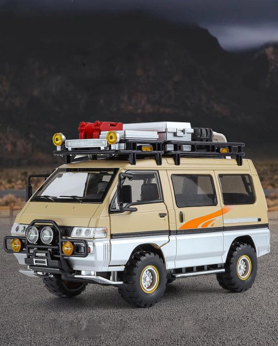 1:24 DELICA 得利卡 改裝露營車 經典麵包車 模型車 三菱廂型車 越野露營 Delica Star Wagon