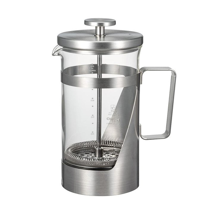 龐老爹咖啡 日本玻璃王 HARIO THSV-4-HSV 胖胖銀咖啡濾壓壺 法式濾壓壺 沖茶器 600ML 約4人份