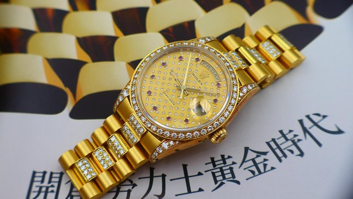 【甜甜價 單售面盤】Pleiades 昴宿星團ROLEX勞力士原裝整片18K K金 紅寶石滿天星面盤!原廠零件訂價60幾萬