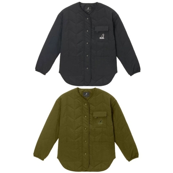 KANGOL 外套 黑 軍綠 鋪棉 格紋外套 女 6452144120 6452144170