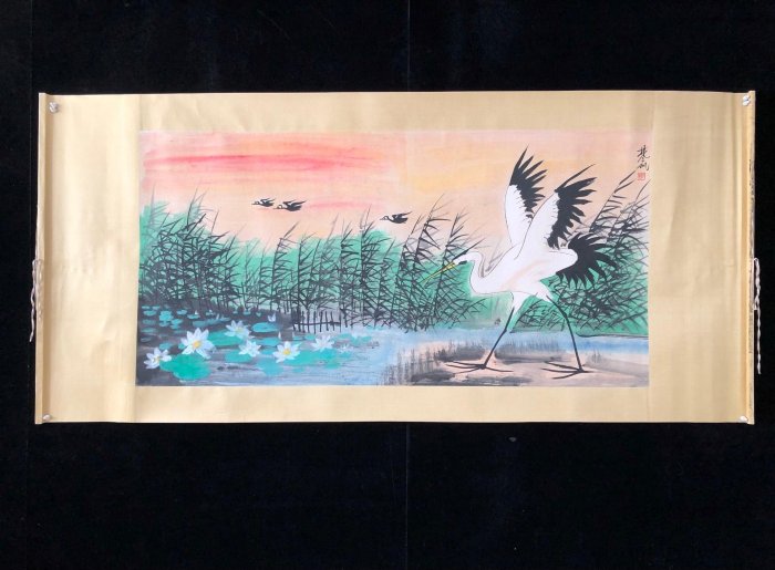 25【林風眠】風景，橫幅四尺手繪作品，裝裱尺寸：184*86cm左右，畫芯