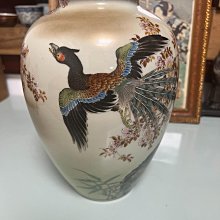 NA3347 九谷焼 名品 明治九谷伝説名工 相川雪花作 鳳凰文花瓶 日本回流明治時期九谷燒大名家相川雪花花瓶九谷雪花相川雪花是低產注重
