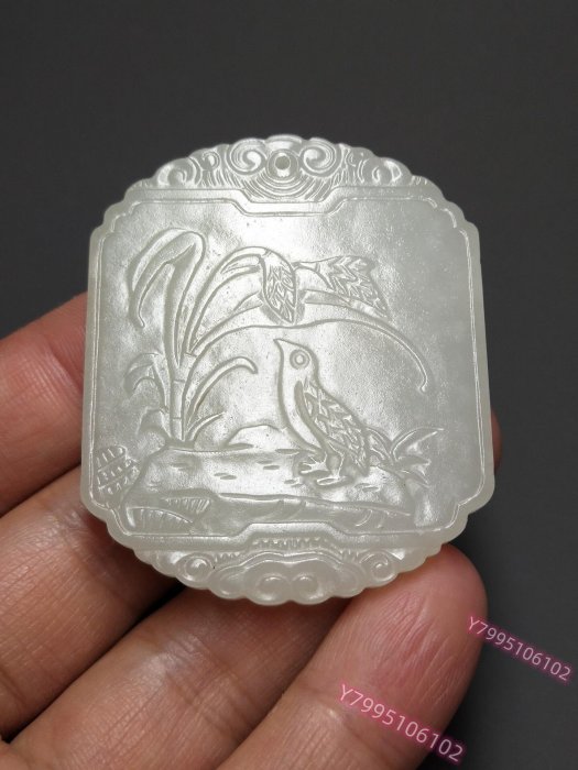 清代老玉古玉和田玉白玉籽料歲歲平安子岡牌老貨藏品收藏【盛閣靜軒