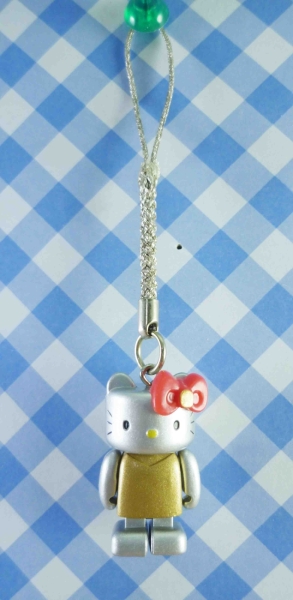 【震撼精品百貨】Hello Kitty 凱蒂貓~樂高手機吊飾-銀臉金