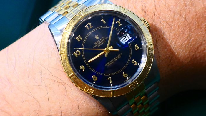 【美好時光】ROLEX勞力士罕見型號16253半金爬山虎有保單RSC驗畢！搭配極罕見靛藍色老鍋爐面！