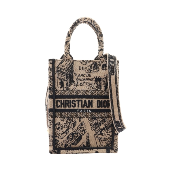 Dior 迪奧 米色 帆布 Book Tote Vertical Mini 兩用包 【二手名牌BRAND OFF】
