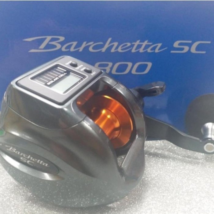 桃園建利釣具)SHIMANO Barchetta SC 800 太陽能電池數位表船鼓式捲線器