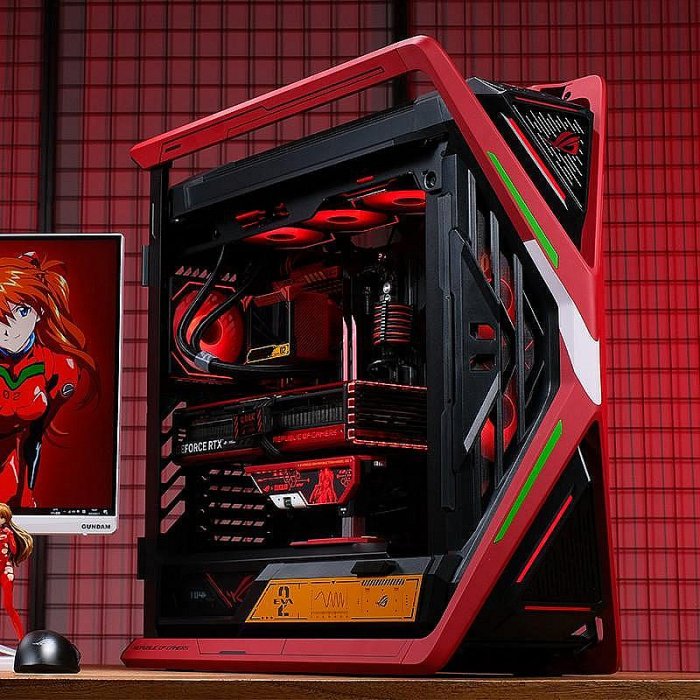 【琦南百貨】電腦機殼 i9 14900K華碩rog全家桶聯名EVA二號機明日香RTX4090電腦主機整機