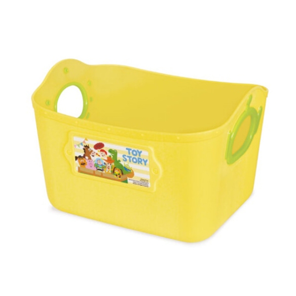 小禮堂 迪士尼 玩具總動員 三眼怪 日製方形軟式收納盒 2.5L (黃) 4904121-342048