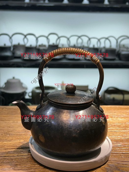 日本富貴堂急須壺，富貴堂銅壺，銅鍍銀急須壺，銅熏銀泡茶壺，玉川堂