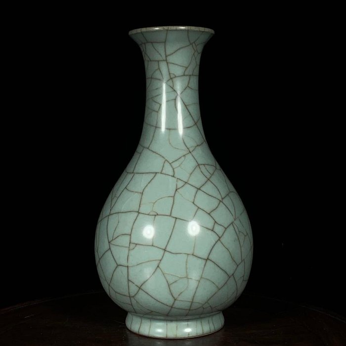 宋官窯玉壺春瓶，高24直徑12.5cm，230364 汝窯三彩官窯【古玩閣