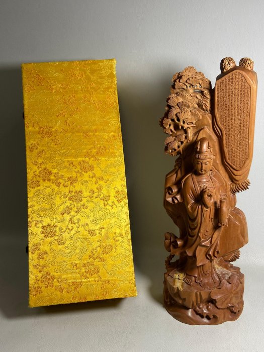 古玩輕鬆拍】老中国美術李大明作細密彫観音菩薩仏像念仏般若心経佛像