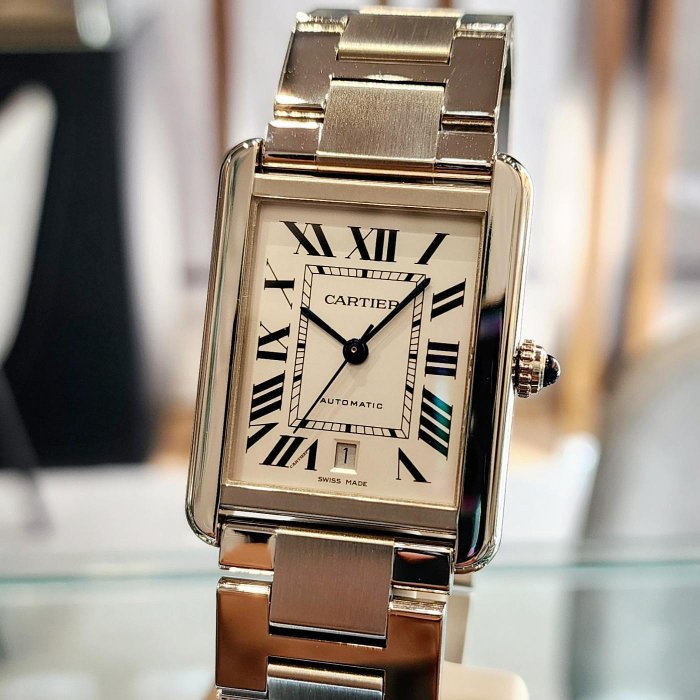 【個人藏錶】 CARTIER 卡地亞 大型 坦克系列 機械錶 自動上鍊 鍊帶版 31×41mm 台南二手錶