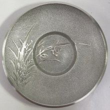 純錫 茶托 純錫圓式茶托 5枚組 秦蔵六作 四君子霊芝 茶器