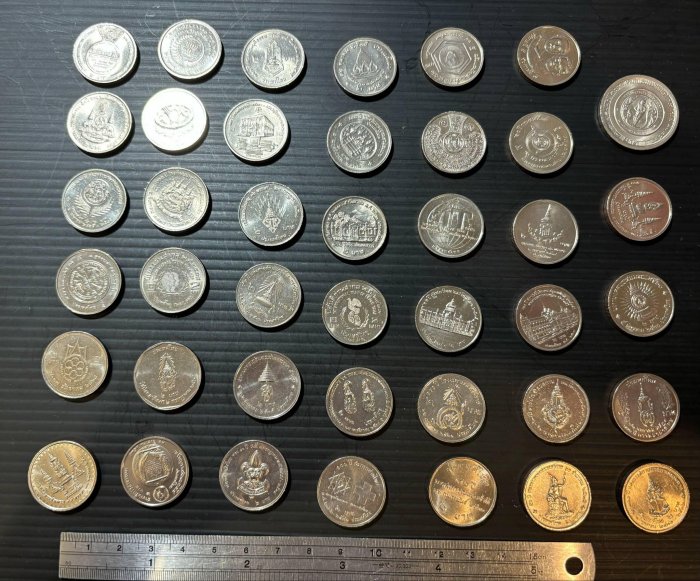 【超值硬幣】泰國1980-90年代 2Baht 泰銖 紀念幣不同圖案41枚一組 已絕版 9新~UNC 詳見內文