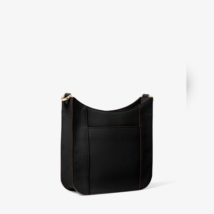 【Michael Kors】專櫃新款防刮牛皮 小款Briley黑色皮革斜背包/側背兩用包