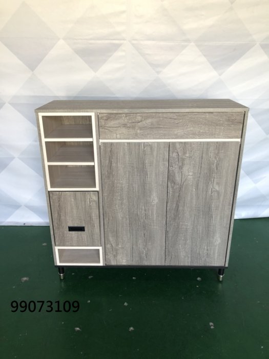 【吉旺二手傢俱生活館】全新/庫存 灰橡色鞋櫃 收納式高鞋櫃 抽屜4尺鞋櫃 玄關高鞋櫃-各式新舊/二手家具 生活家電買賣