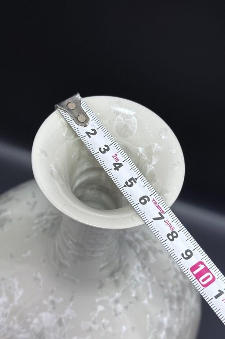 前田喜代范創作日本五雲窯結晶釉花瓶，大尺寸全新品，附陶歷與原木盒
