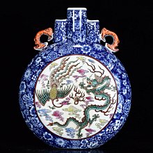 乾隆時期青花瓷瓶龍風紋三管扁瓶瓷器收藏品古董瓶HYX13495 | Yahoo拍賣