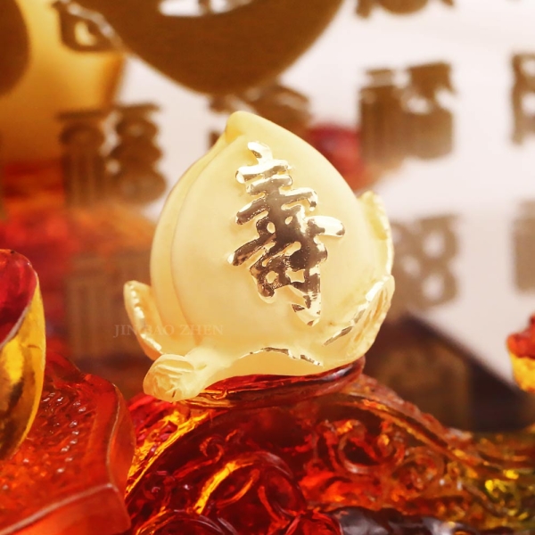 壽比南山-黃金壽桃藝術擺件| 其他品牌| Yahoo購物中心