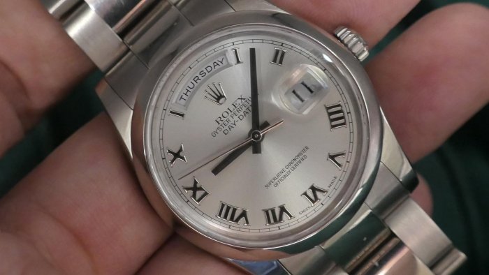 【美好時光】破盤零件價出清！ROLEX勞力士18K白金Daydate 118209盒單全美品（ 18238 18239 118238 118239參考）