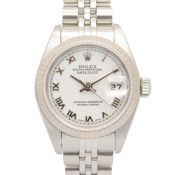 ROLEX 勞力士 Datejust 腕錶 白麵盤 18K白金 不鏽鋼 79174 【二手名牌BRAND OFF】