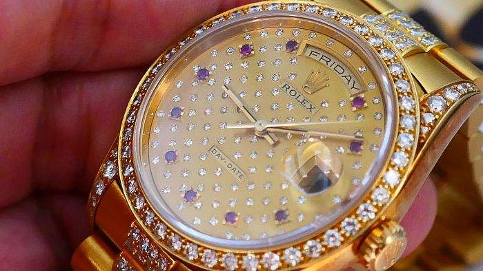 【美好時光】ROLEX勞力士18388 盒單全 Pleiades 昴宿星團紅寶石滿天星面盤！