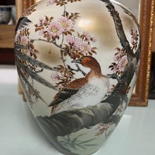 NA3347 九谷焼 名品 明治九谷伝説名工 相川雪花作 鳳凰文花瓶 日本回流明治時期九谷燒大名家相川雪花花瓶九谷雪花相川雪花是低產注重