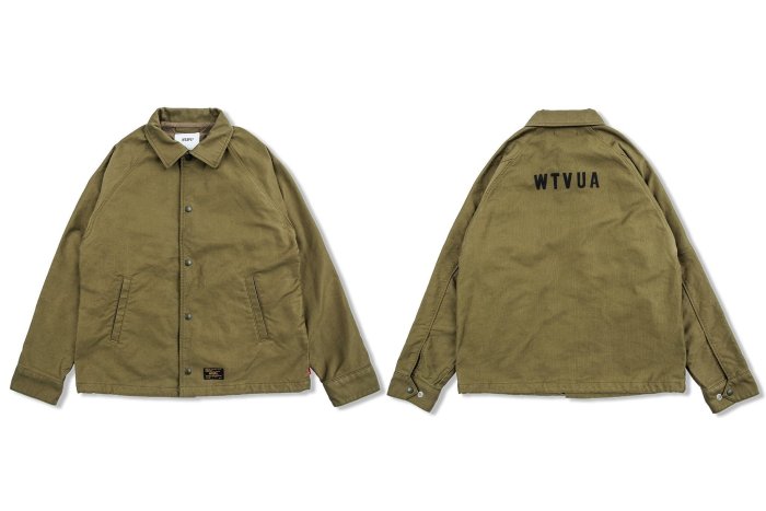 潮流本舖》WTAPS SQD JACKET COTTON CORDLANE 17AW 教練外套軍綠S號