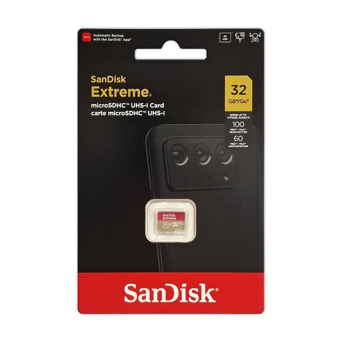 SANDISK 32G記憶卡 Extreme A1 V30 microSD U3 記憶卡 (SD-90M-A1-32G)